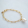 Textured Clip Chain Bracelet with Freshwater Pearl