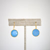 Solitaire Drop Earrings - Blue Chalcedony