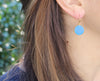 Solitaire Drop Earrings - Blue Chalcedony