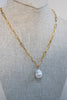 Freshwater Pearl Clip Chain Lariat Necklace